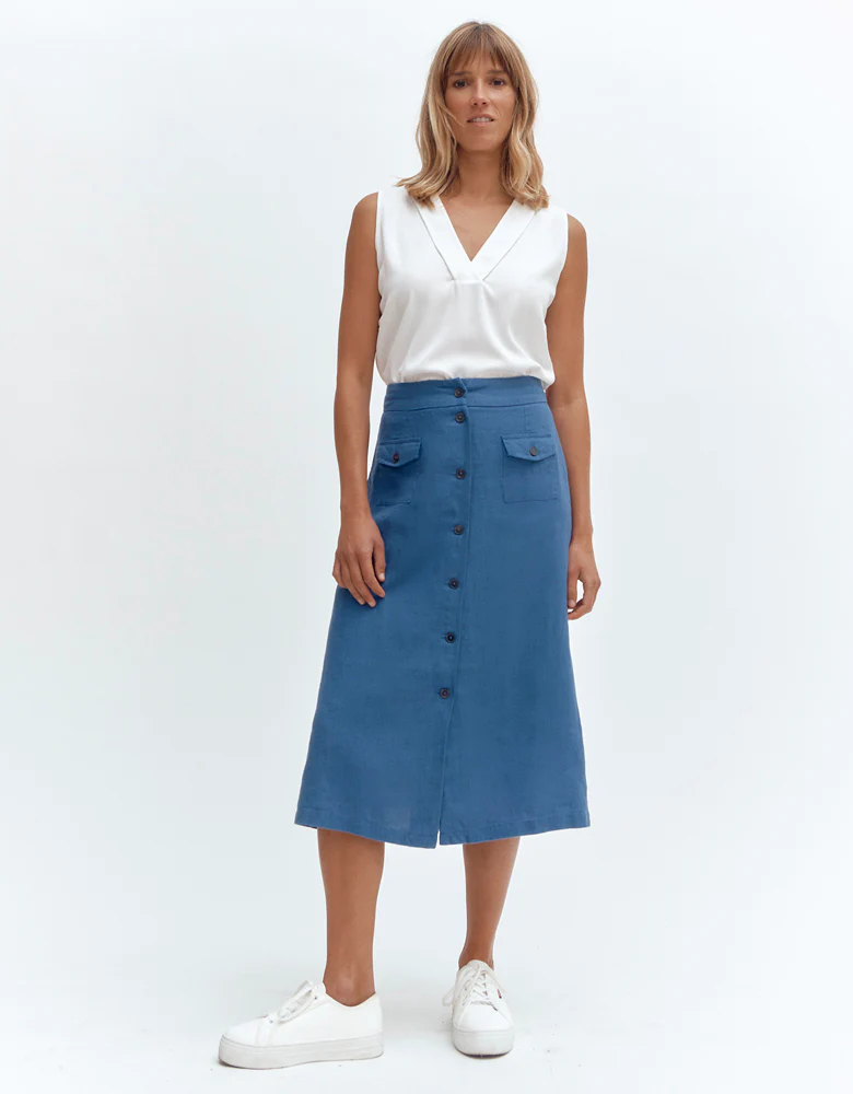 Jupe longueur midi boutonnée JAMILA87/87244/306