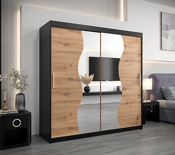 Armoire Madryt a portes coulissantes H. 200 x L. 200 x P. 62 2 portes