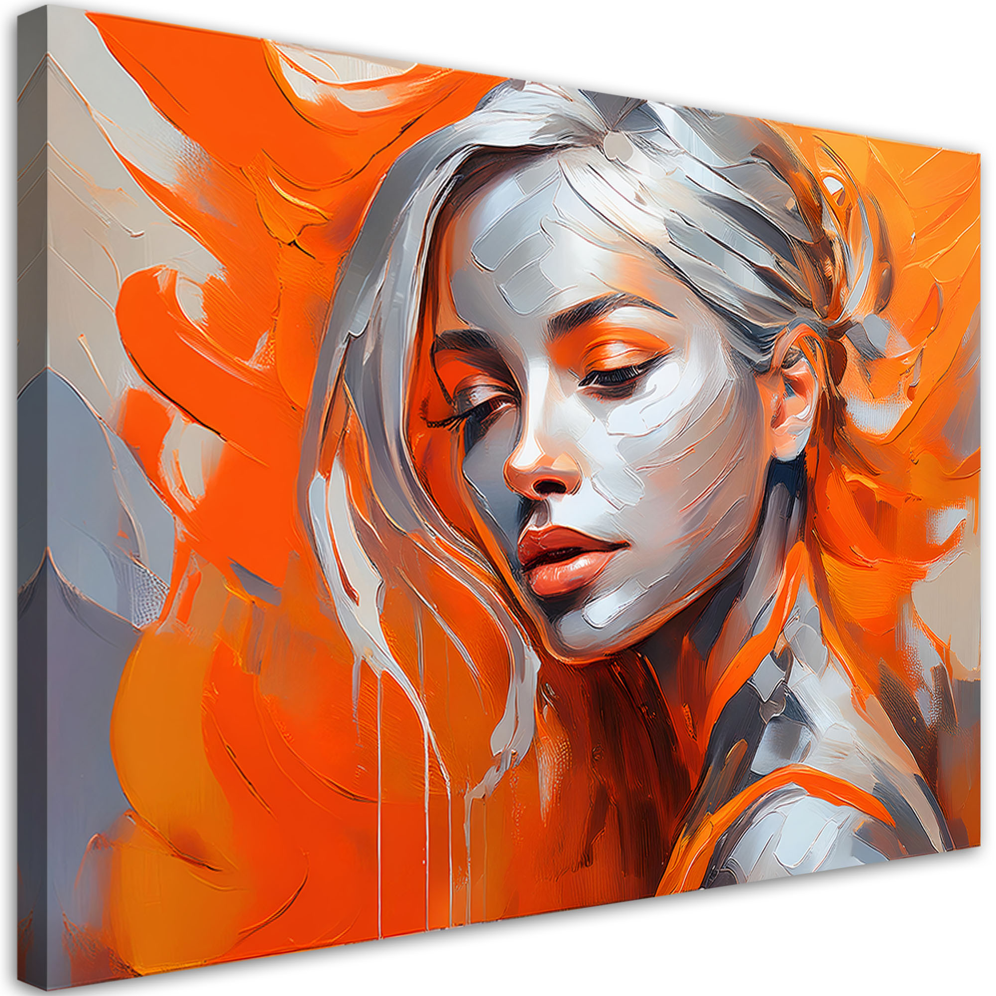 Feeby Obraz na płótnie, Kobieta Glamour Pomarańczowy 60x40