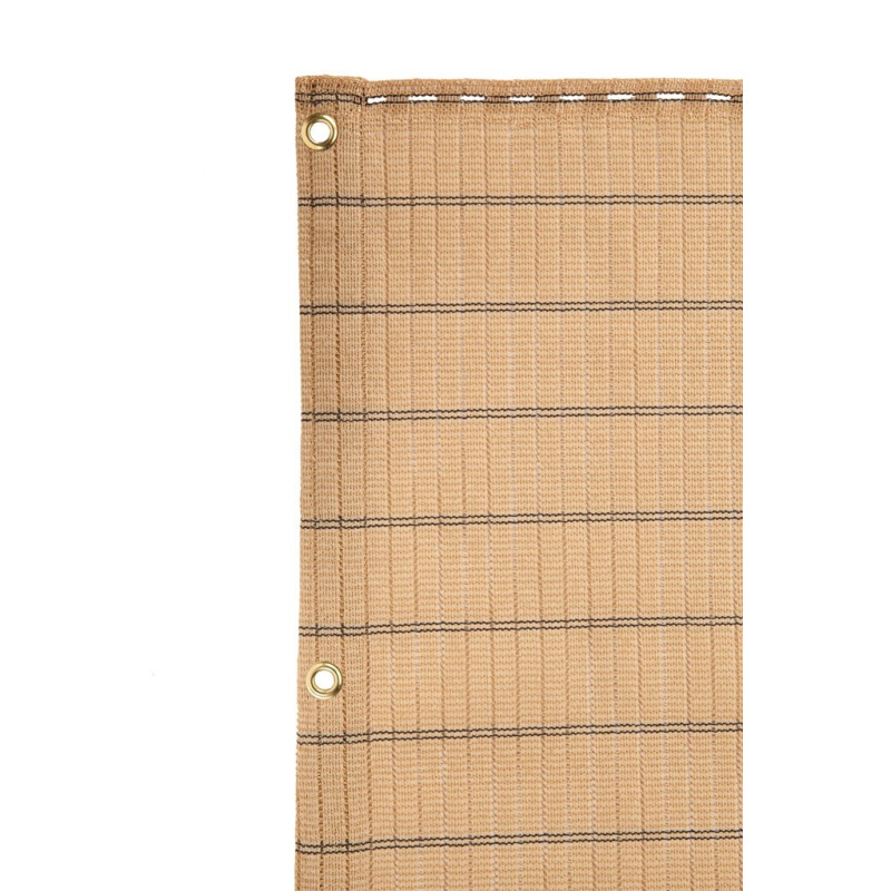 Brise-vue déco PE tissé 85% avec boutonnière et oeillet beige 1,5 x 5 m HAVANA