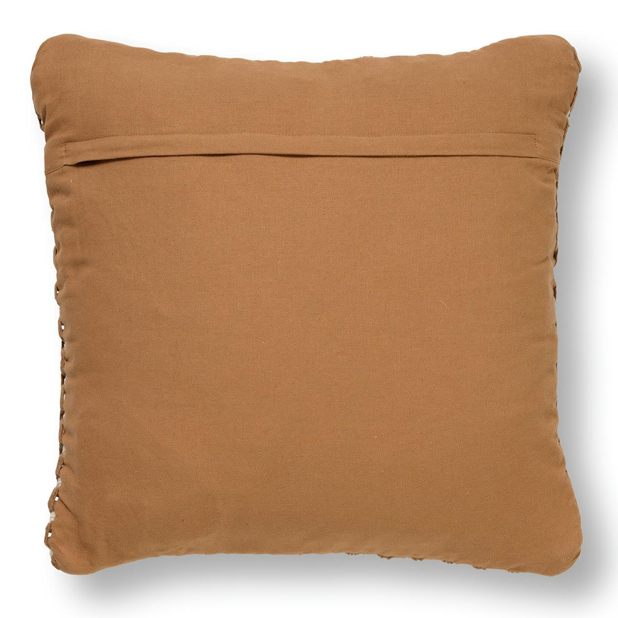 DENLEY - Housse de coussin marron doux-45x45 cm avec un motif à carreaux