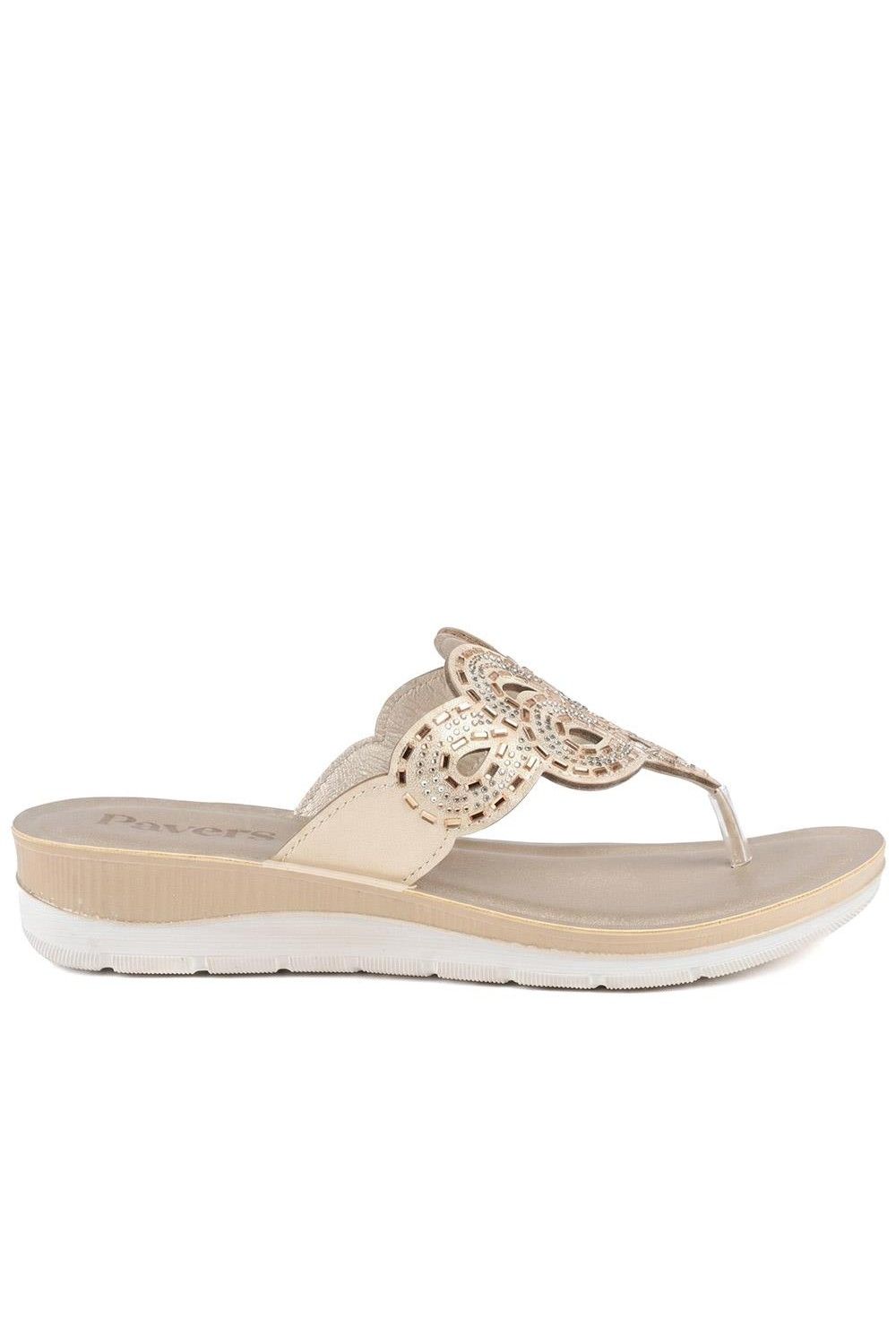 Pavers Diamante Cushioned Toe Post Sandals