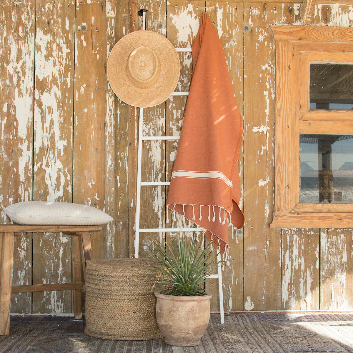 MARSA - Fouta coton  100x200 rouge brique