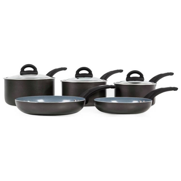 Tower Cerasure 5 Piece Aluminium Pan Set - Grey