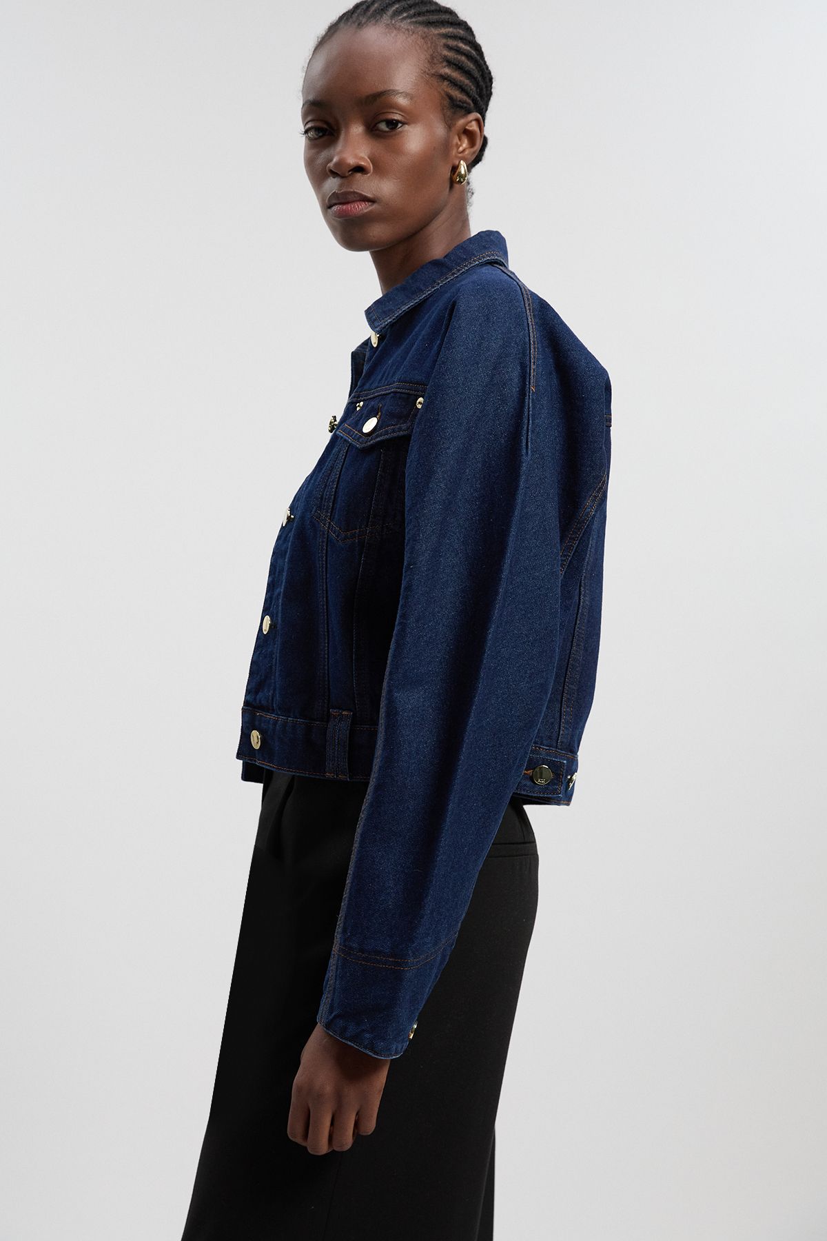 KarenMillen Denim Cropped Jacket