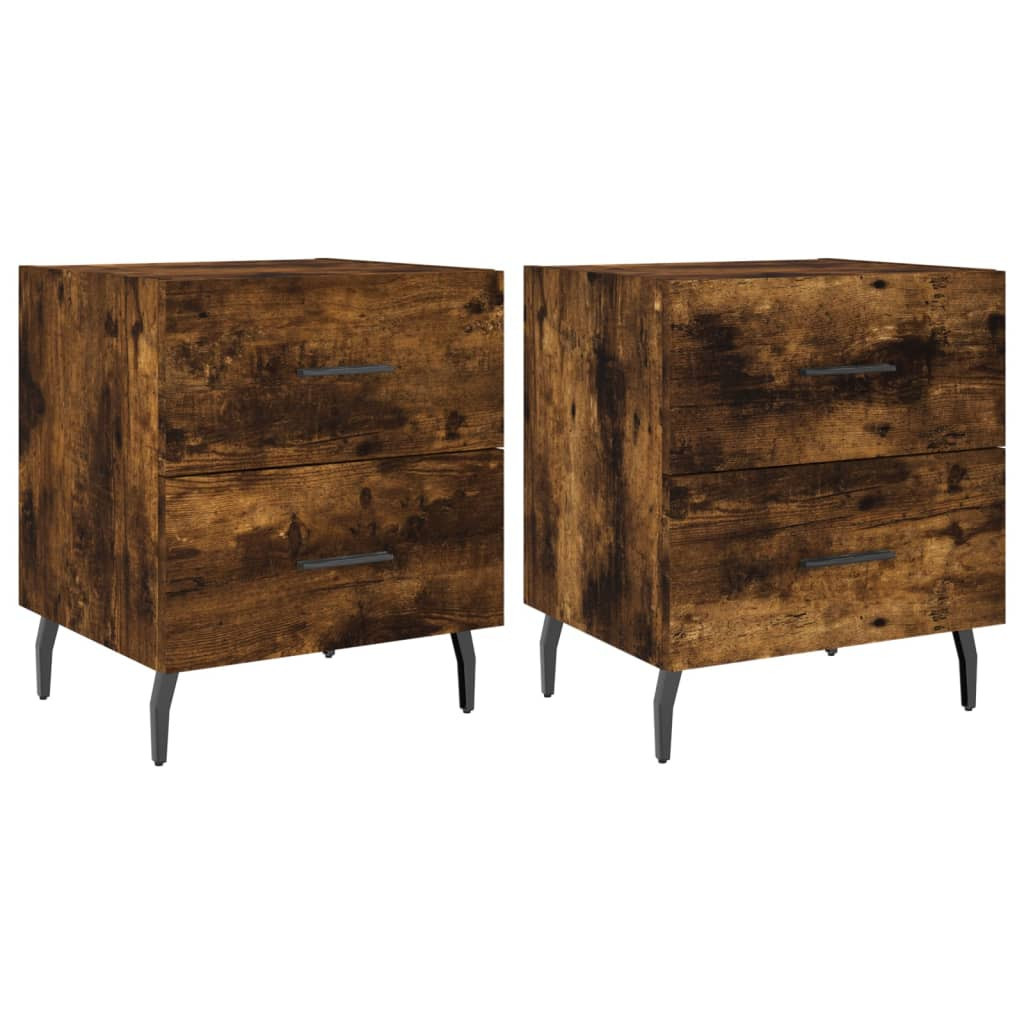 2x Szafka Nocna Stolik Komoda Brązowa z Szufladą Do Sypialni 40x35x47,5 cm