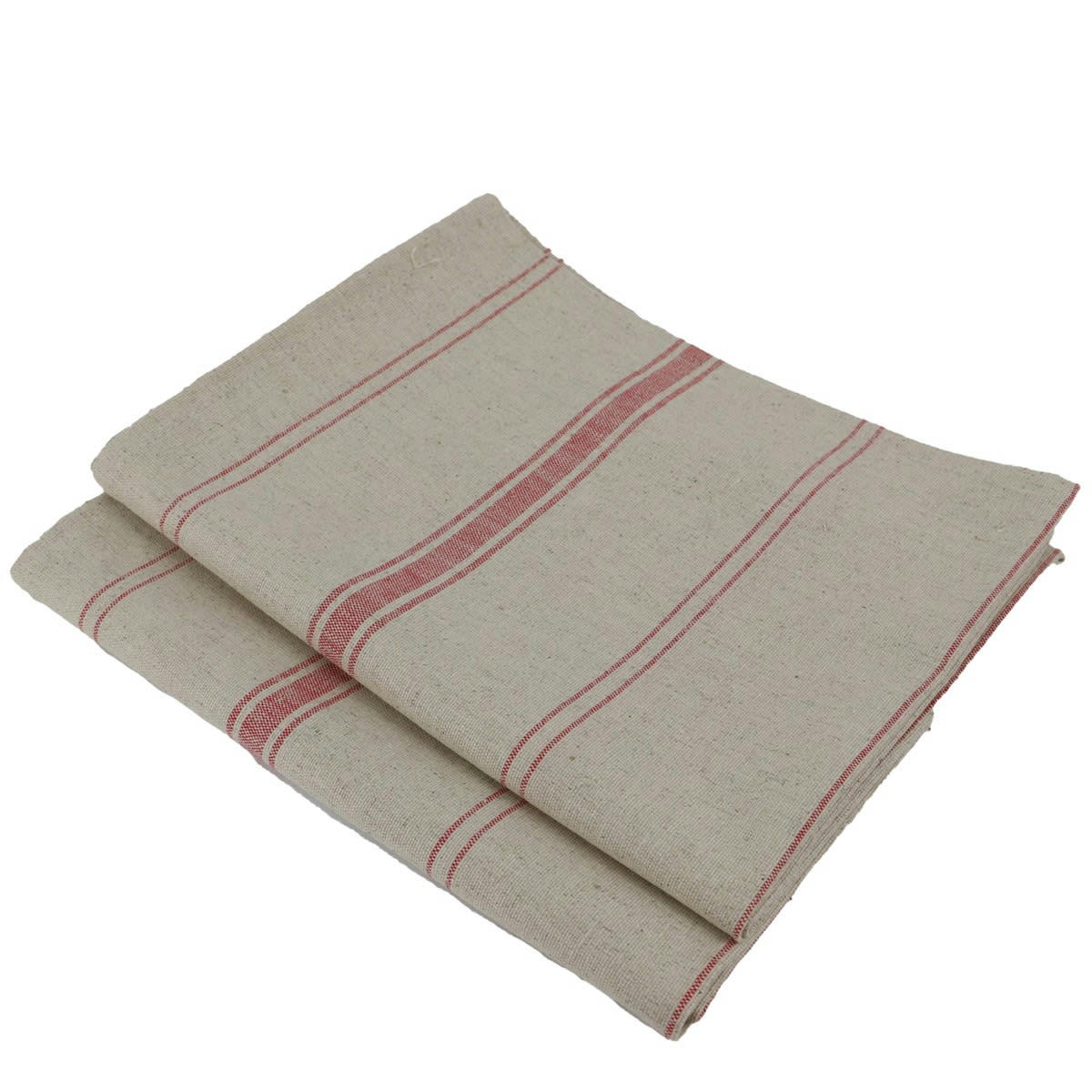 BRASSERIE - Lot de 2 torchons métis en Lin Rouge