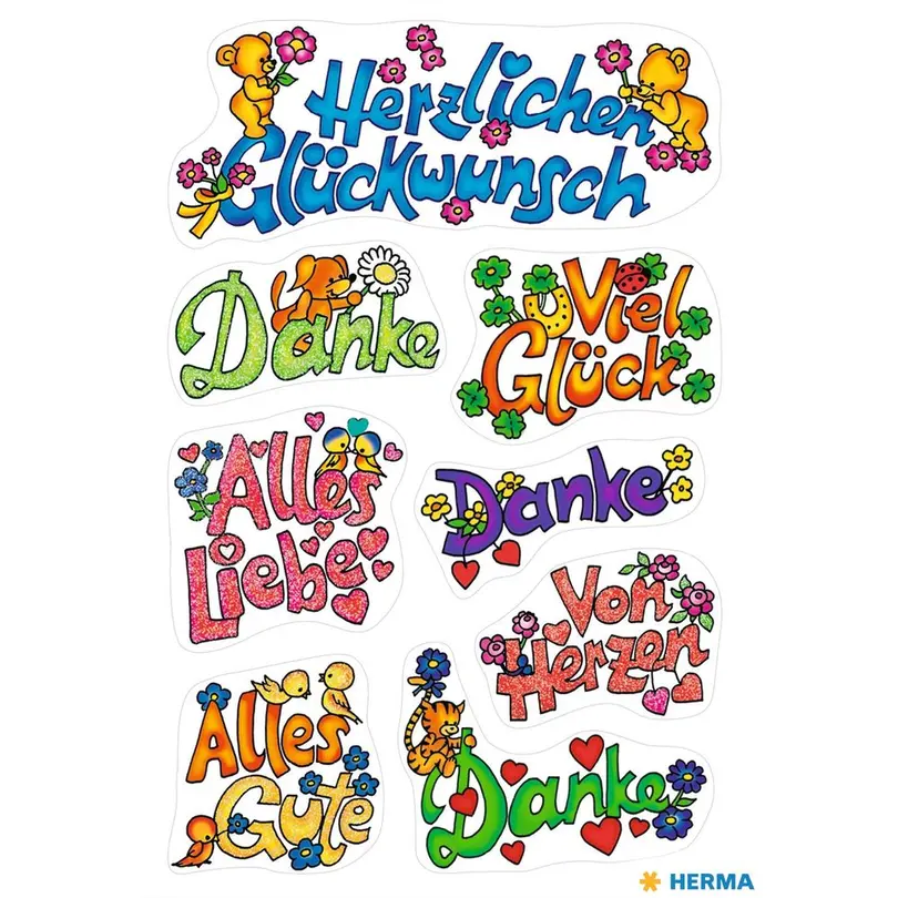 Sticker 2er-Set Glückwunsch