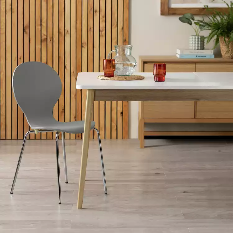 Habitat Bentwood Metal Dining Chair - Jet Grey