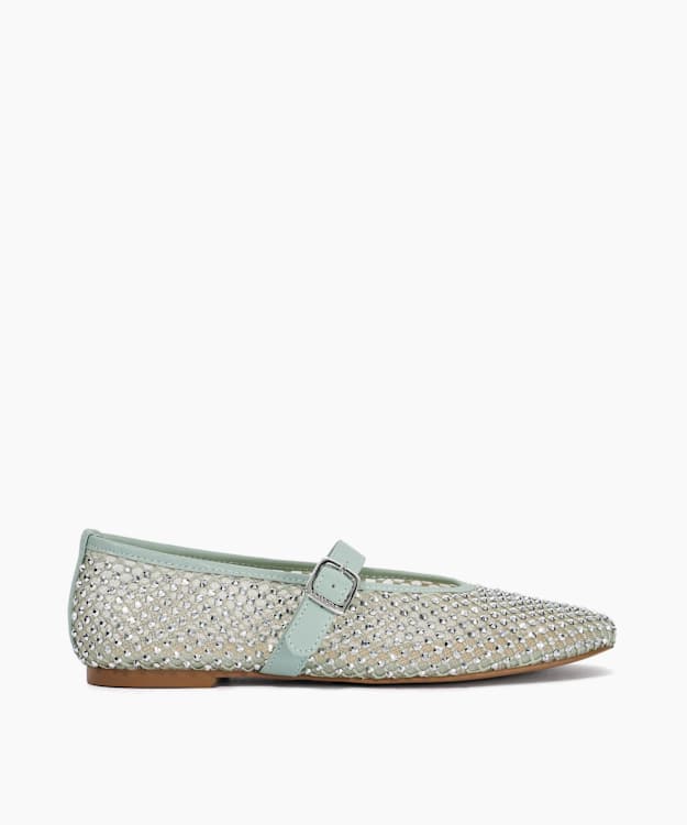 Haislee Green - Diamante Mary Jane Shoes