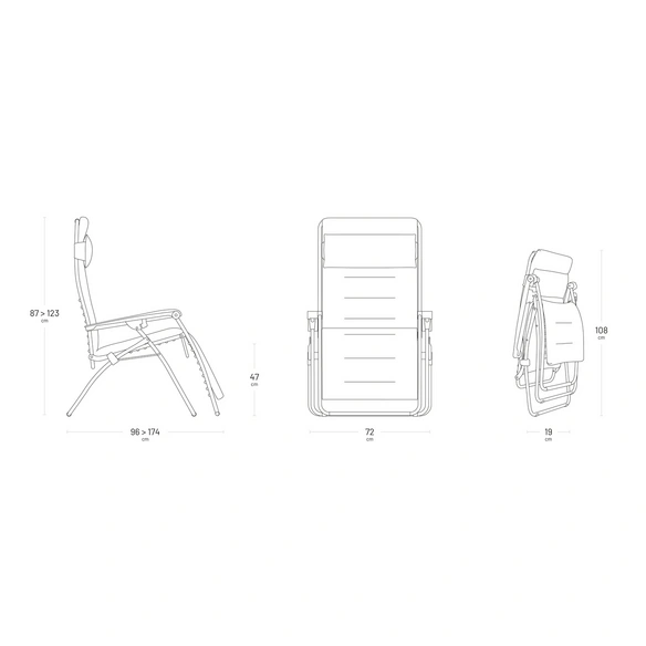 Relaxliege »RSX Clip AirComfort«, HxLxB: 115 x 87 x 67 cm, 7,9 kg