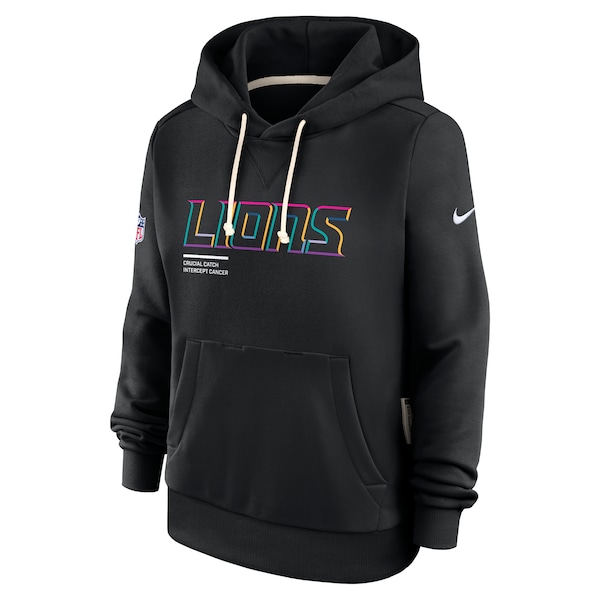 Detroit Lions Nike Women's 2025 NFL Crucial Catch Sideline Standard Issue Dri-FIT Hoodie - Black