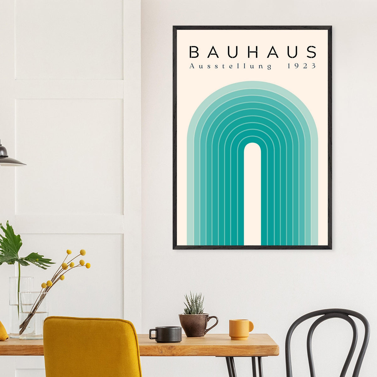 Artfulprints Poster Bauhaus - Turquoise rainbow  - 70x100 cm - Turquoise