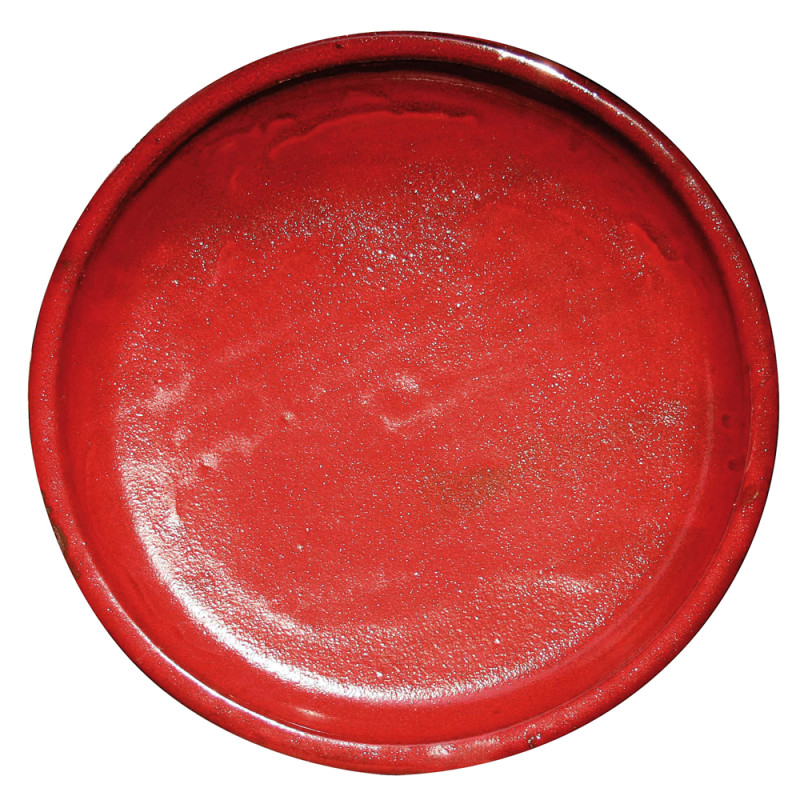 Soucoupe en céramique émaillée rouge Ø 32 cm