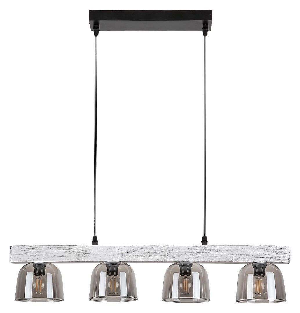 Lampa wisząca szary dąb-szkło dymne Cardamom 4xE14x40W Rabalux