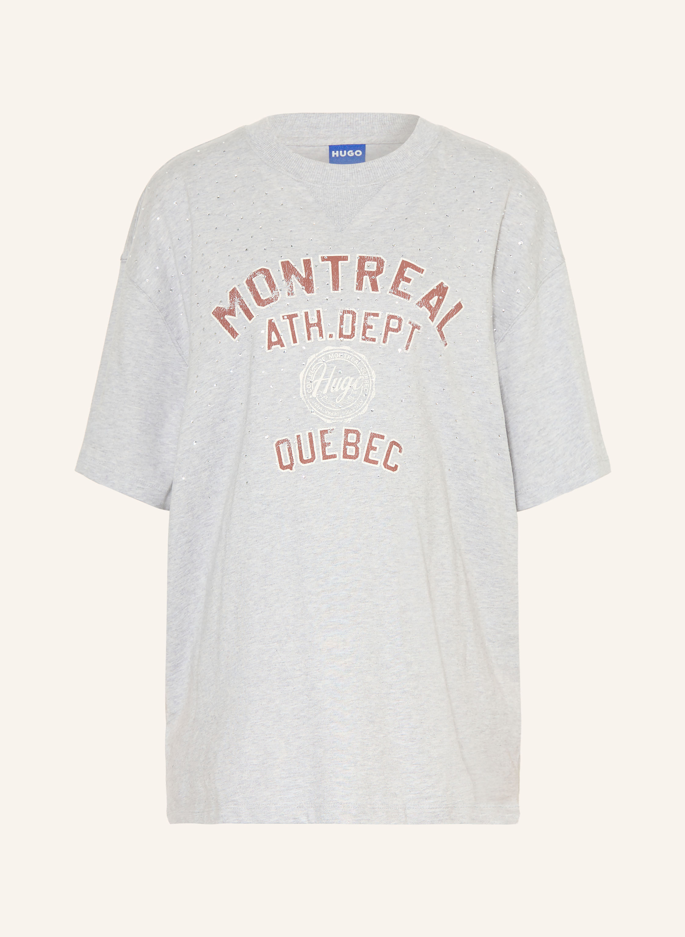 HUGO Oversized-Shirt DAVELEY mit Schmucksteinen