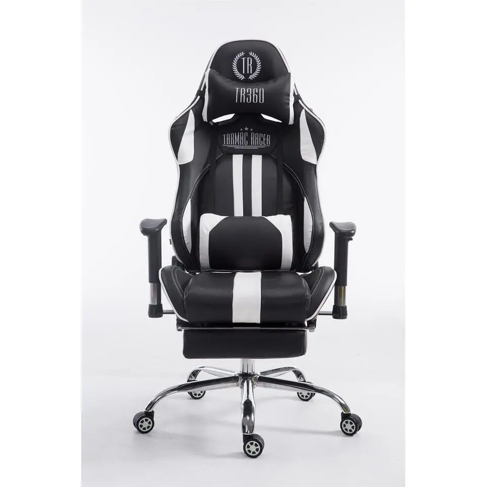 CLP Bureaustoel Limit zwart Frame - Kunstleer - zwart/wit