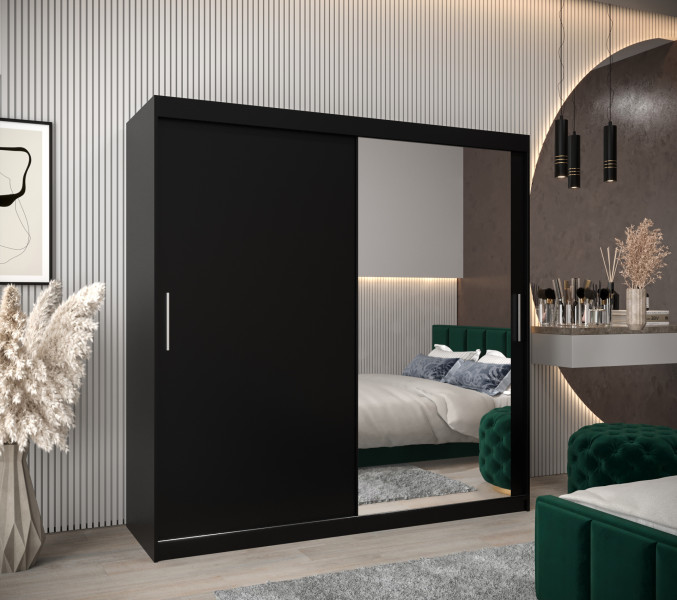 Szafa przesuwna Garderoba Tokyo 2 200 czarny   czarny