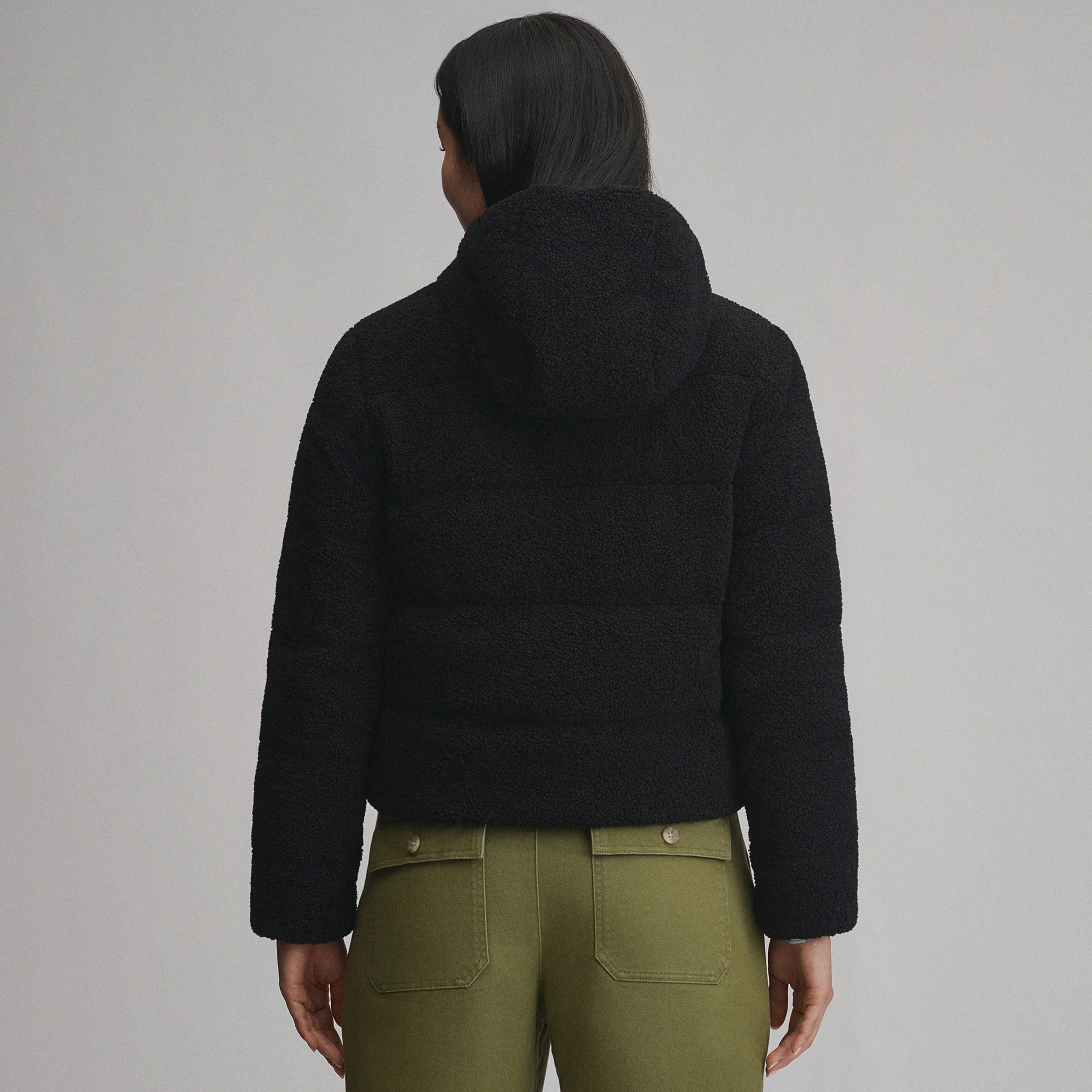 Women's Plush Puff Jacket - Faux Shearling