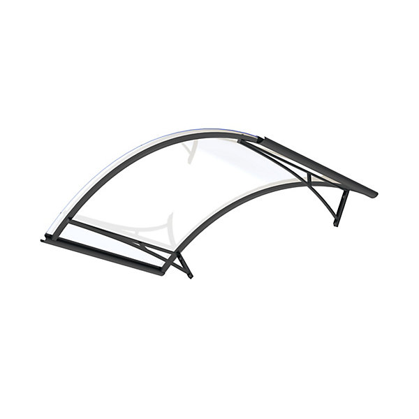 ARCTOM Auvent Leos 158x90, couleur anthracite RAL7016, plaque incolore PMMA