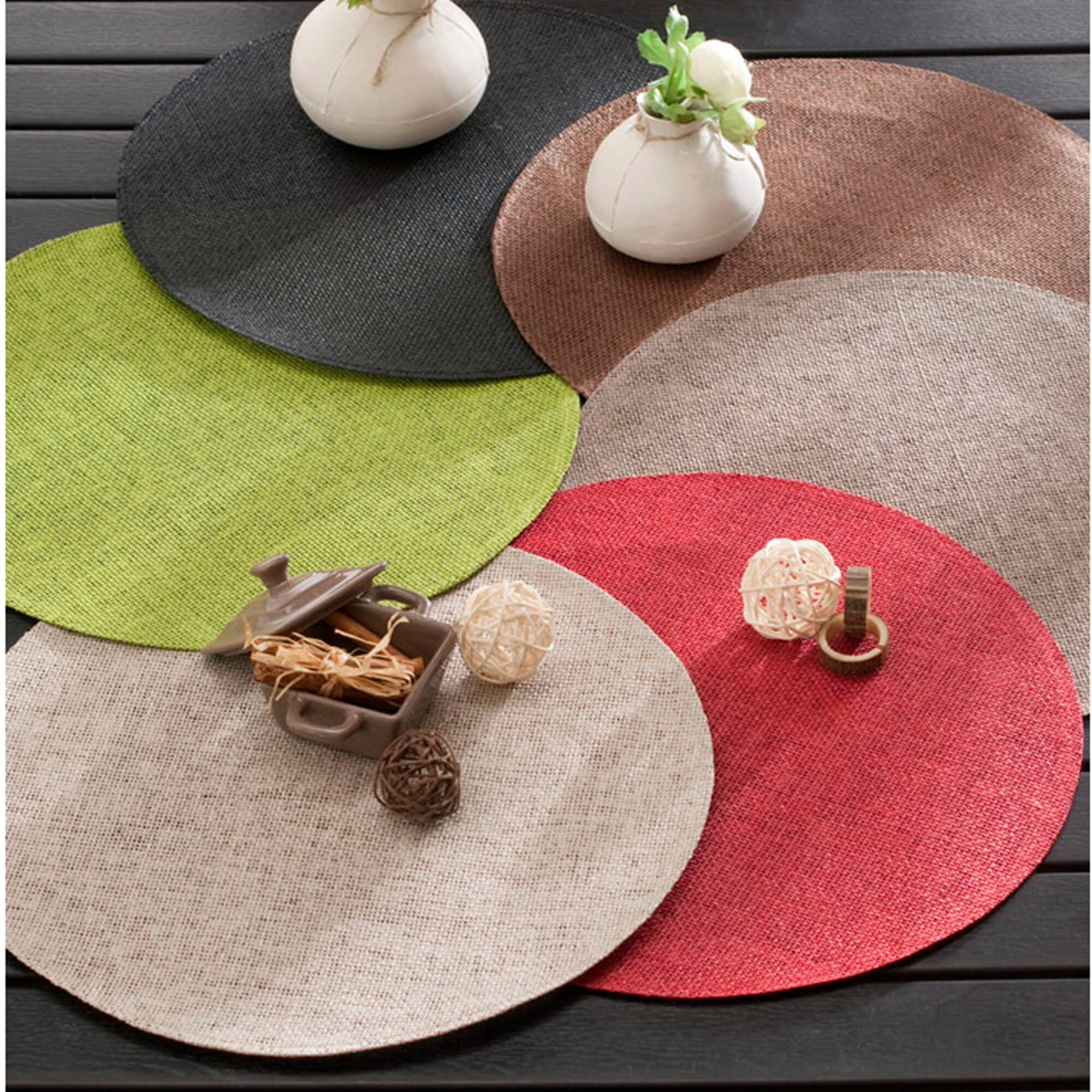 Set de table rond bambou - Lot de 4
