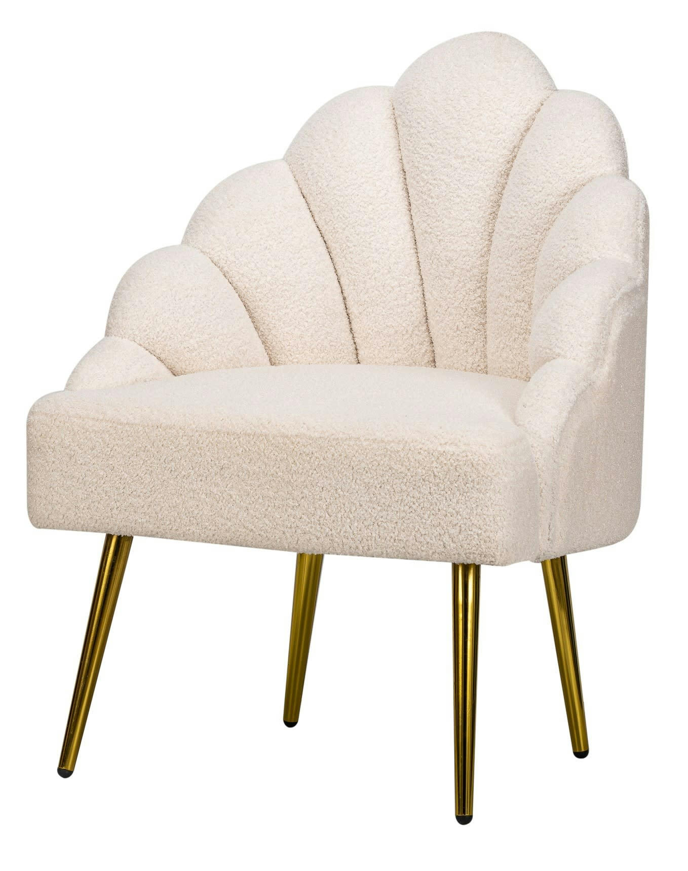 - Fauteuil retro en métal et boucles blanches
