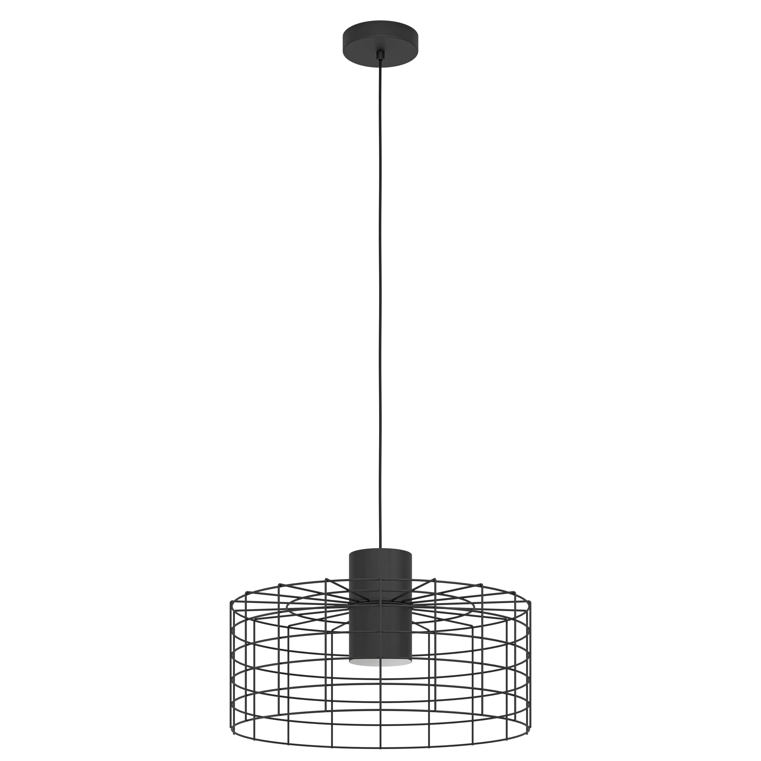EGLO hanglamp Milligan - e27 - industrieel - ø 48 cm - zwart/wit