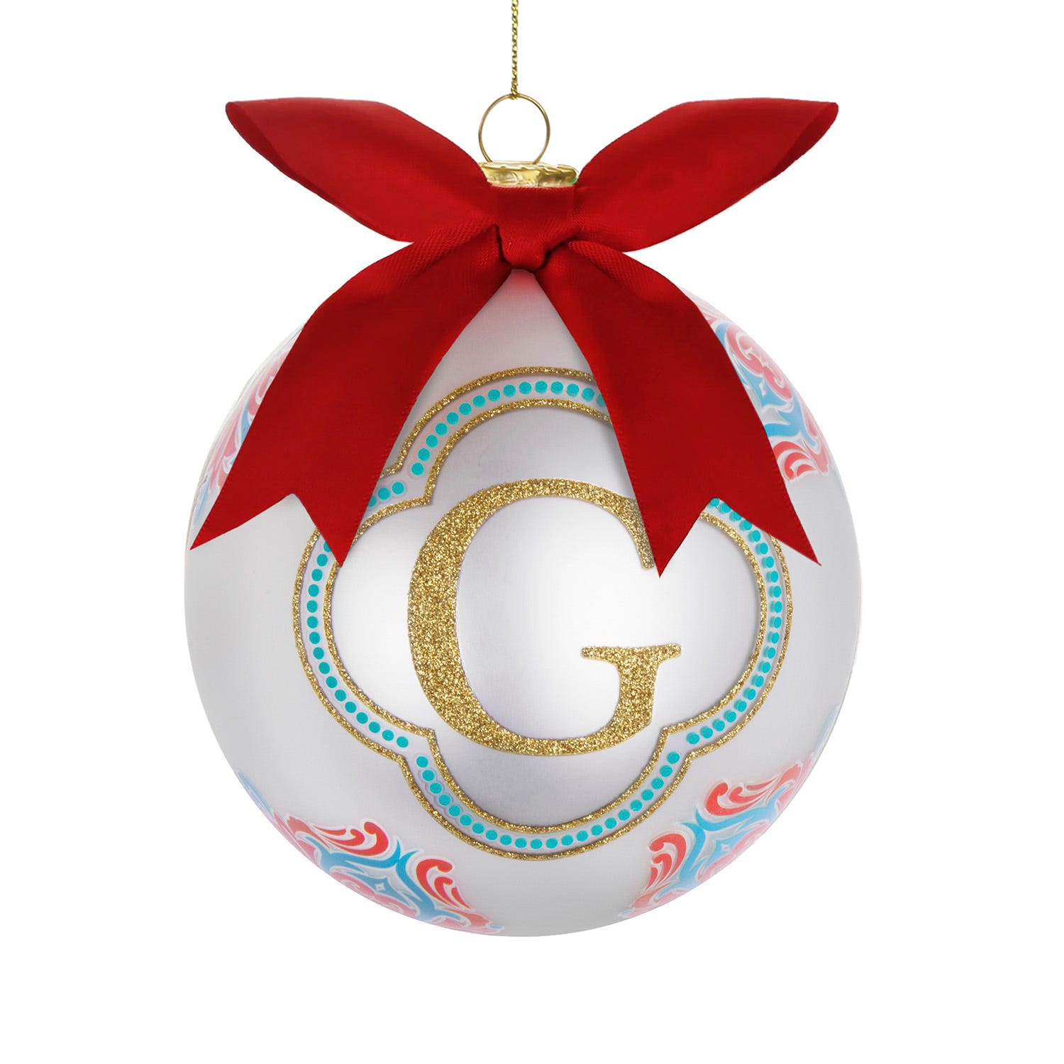 Pallina Natale lettera G 10 cm Royal Garden