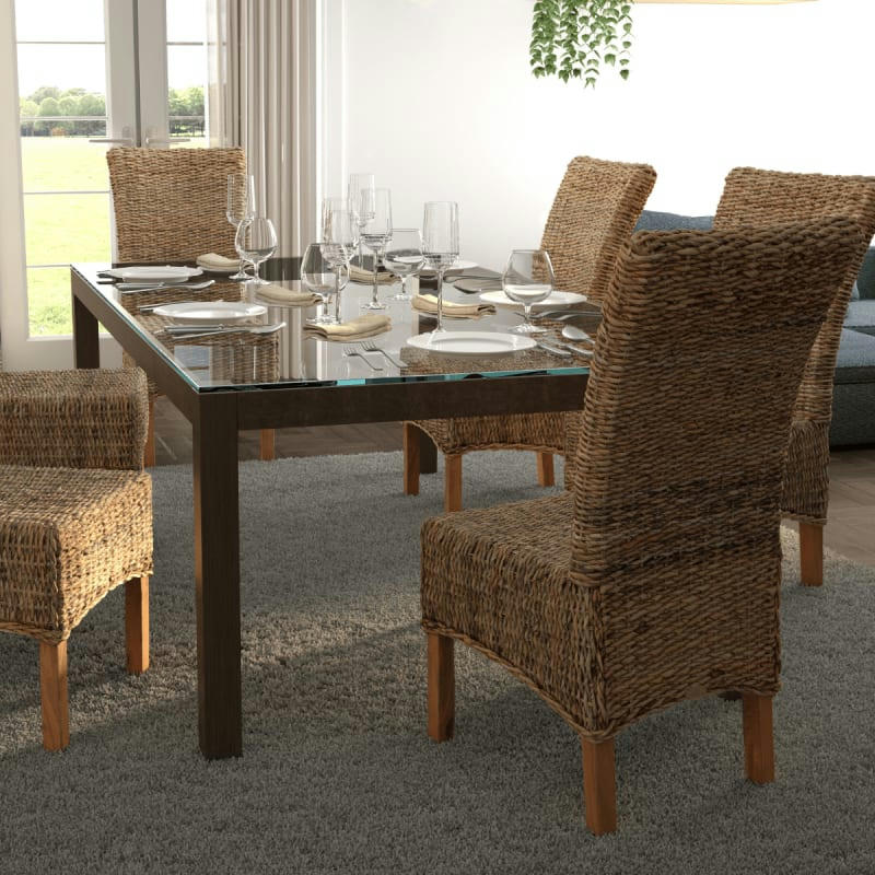 ELIPS - Chaise en abaca naturel tressé marron