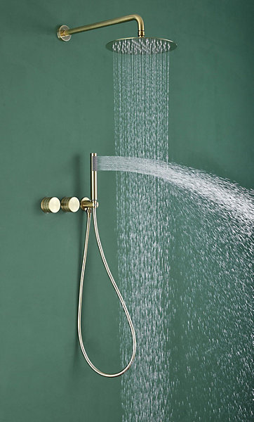COMPOSITION DE DOUCHE SC44 EN LAITON DORéE BROSSéE (OR MAT) COLLECTION SCAMANDRE