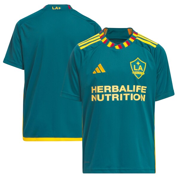 LA Galaxy adidas Youth 2024 LA Kit Replica Jersey - Green