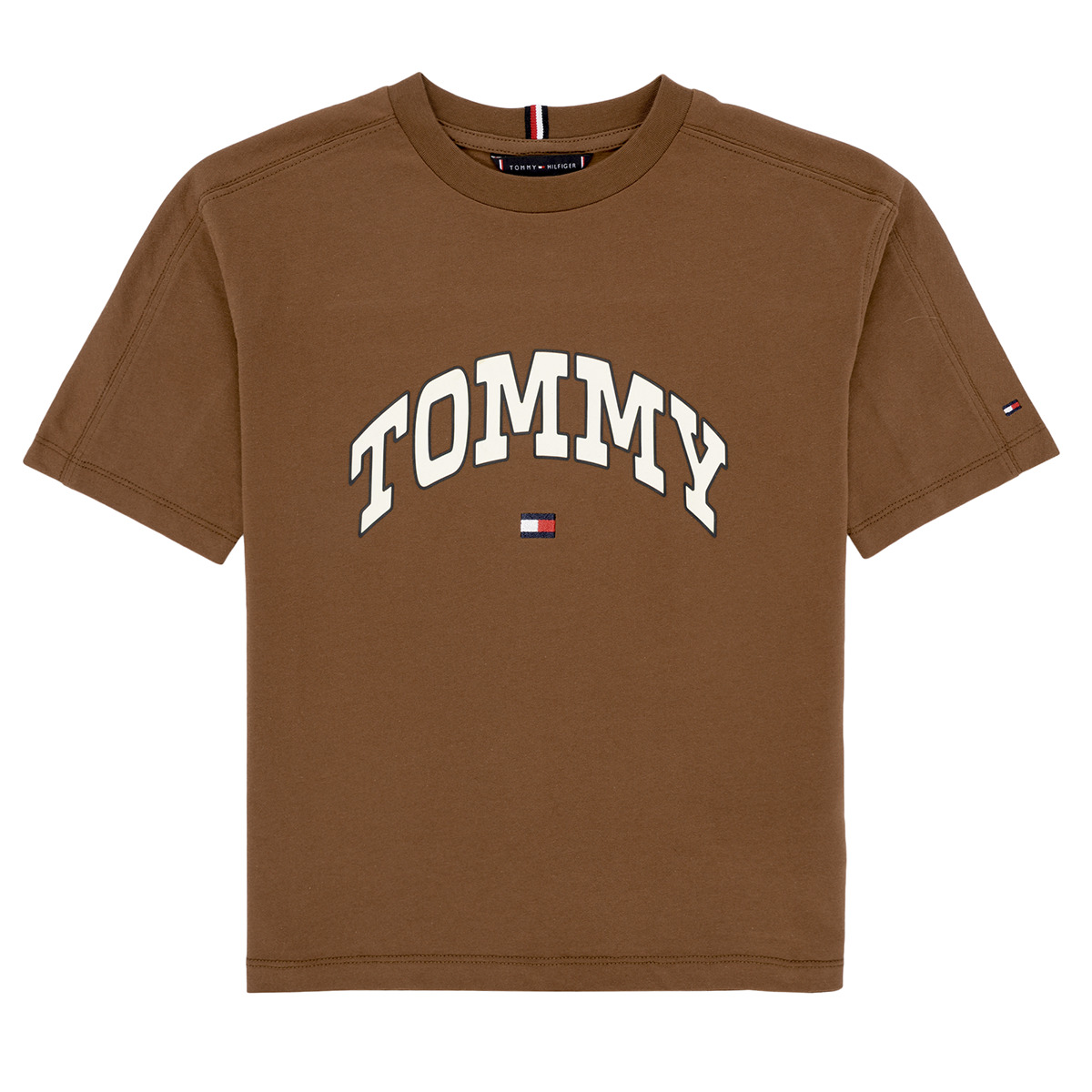 Tommy Hilfiger - VARSITY RAISED PRINT TEE SS - Brown