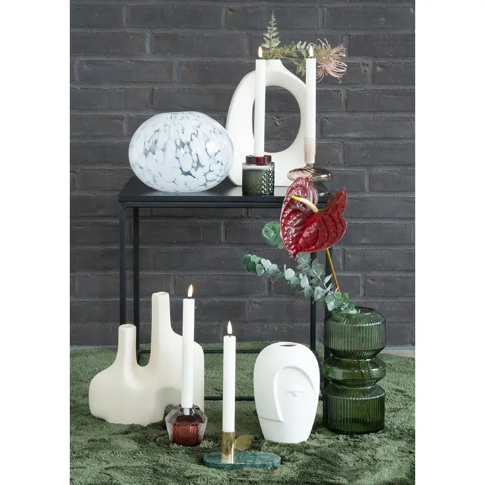 Nest of Nora Vaas van glas ?12x25 cm - Groen