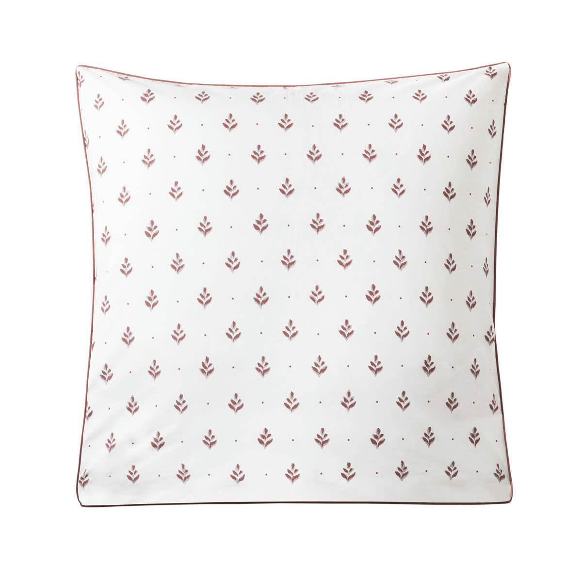 PALAIS DES VENTS - Taie d'oreiller en percale de coton rose et beige 65x65