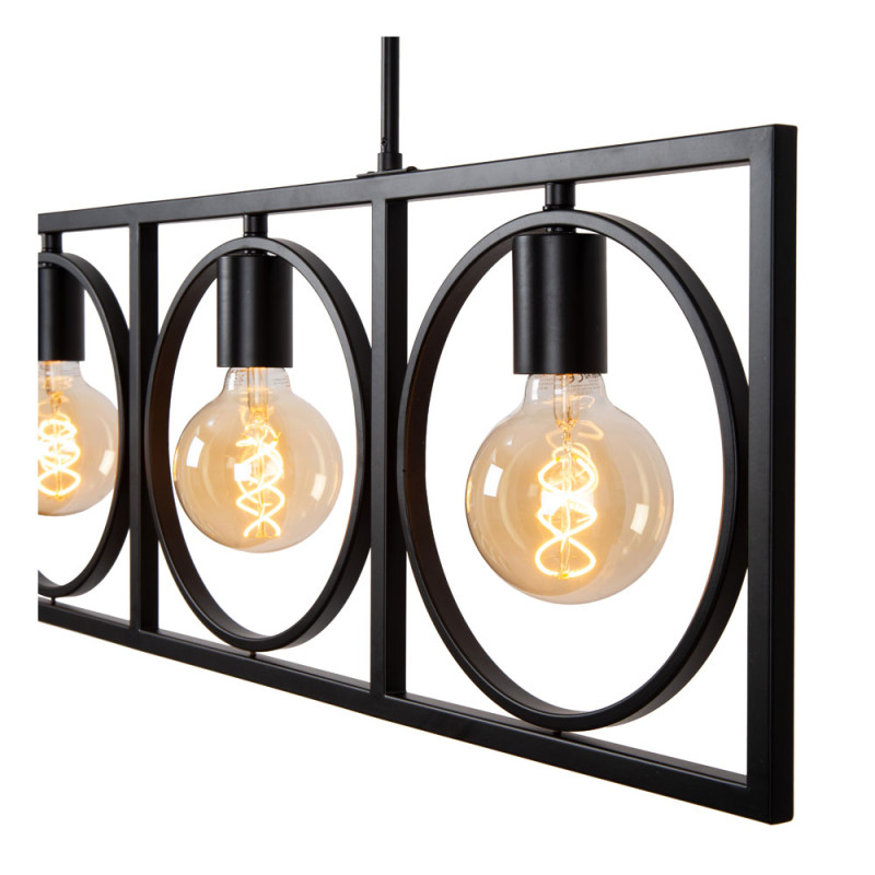 Suspension Suus noire E27 4 x 40 W LUCIDE