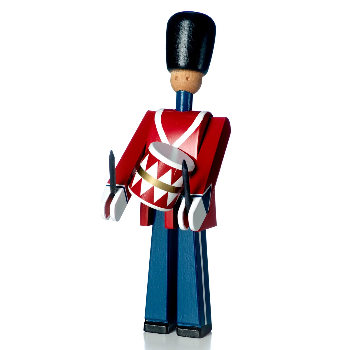 Kay Bojesen - Trommler Holzfigur, rot / blau / weiß