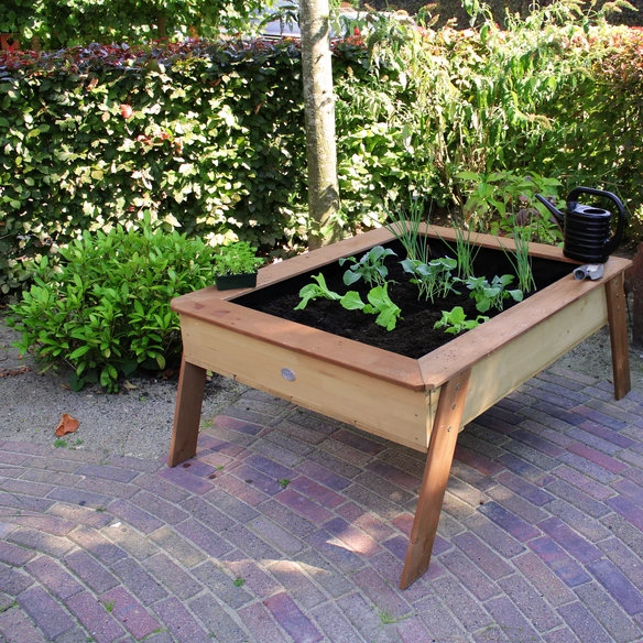 Sandtisch, mit Hochbeet, BxHxL: 93,5 x 93,5 x 110 cm