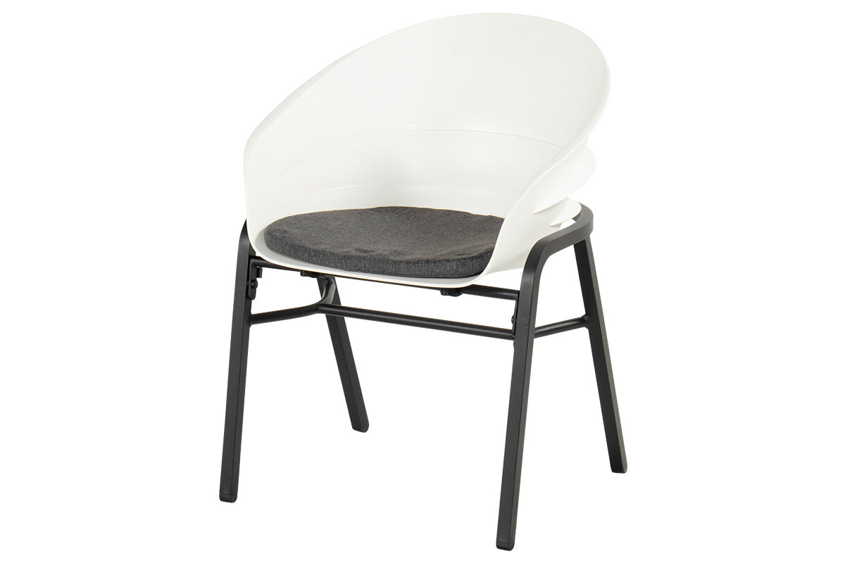 Hartman Tuinstoel Tubb - Wit - Zithoogte 46cm - Set Van 2