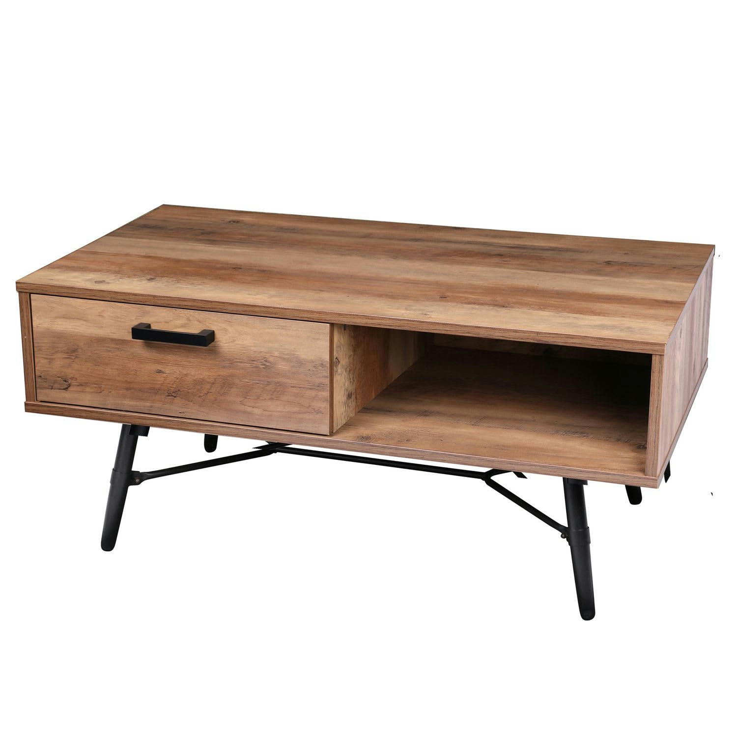 HAMPTON - Table basse design bois et métal