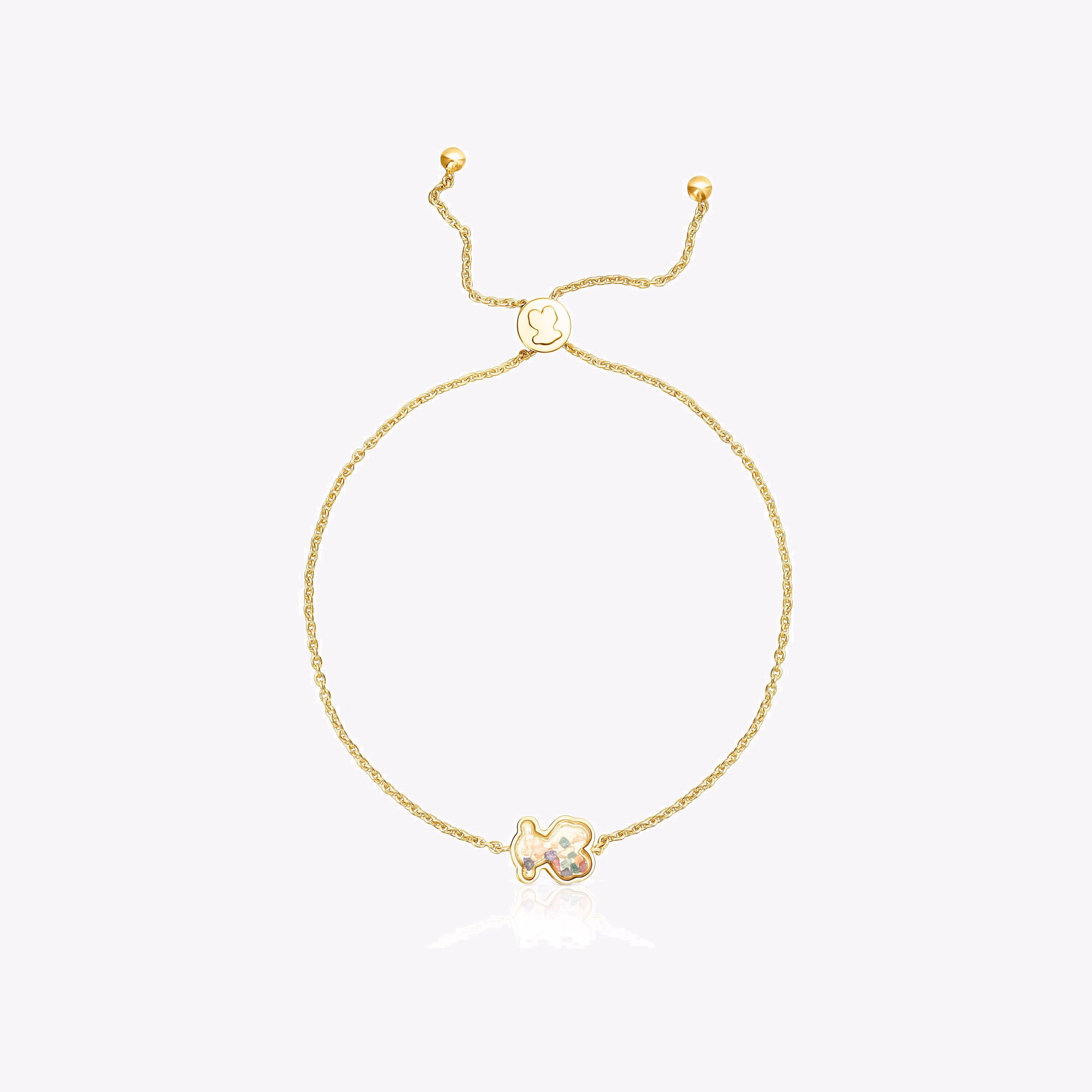 Pulsera con baño de oro 18 kt sobre plata y multi gemas Areia