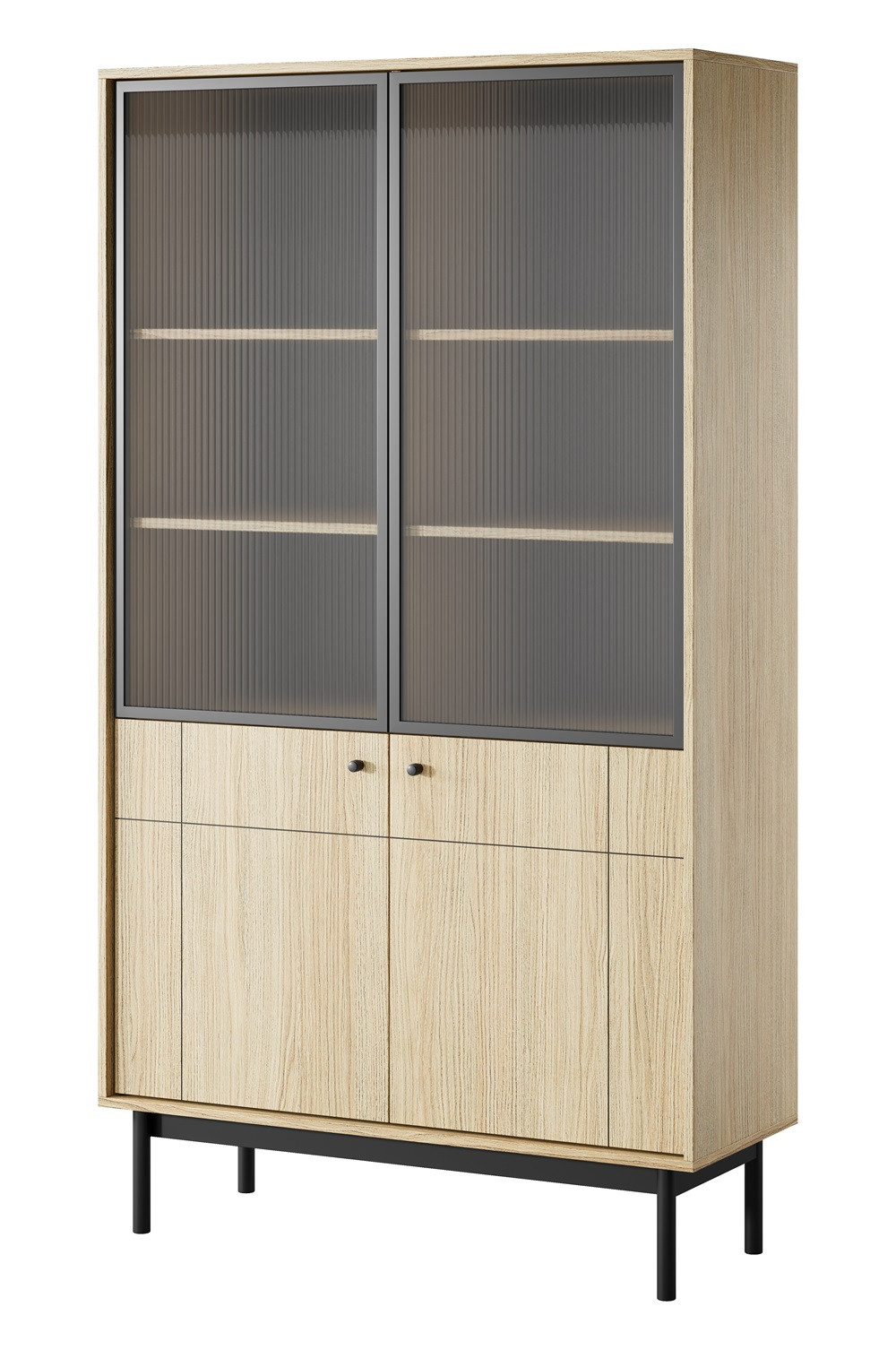 Witryna NATURE w stylu japandi do salonu WT104 - dąb linea