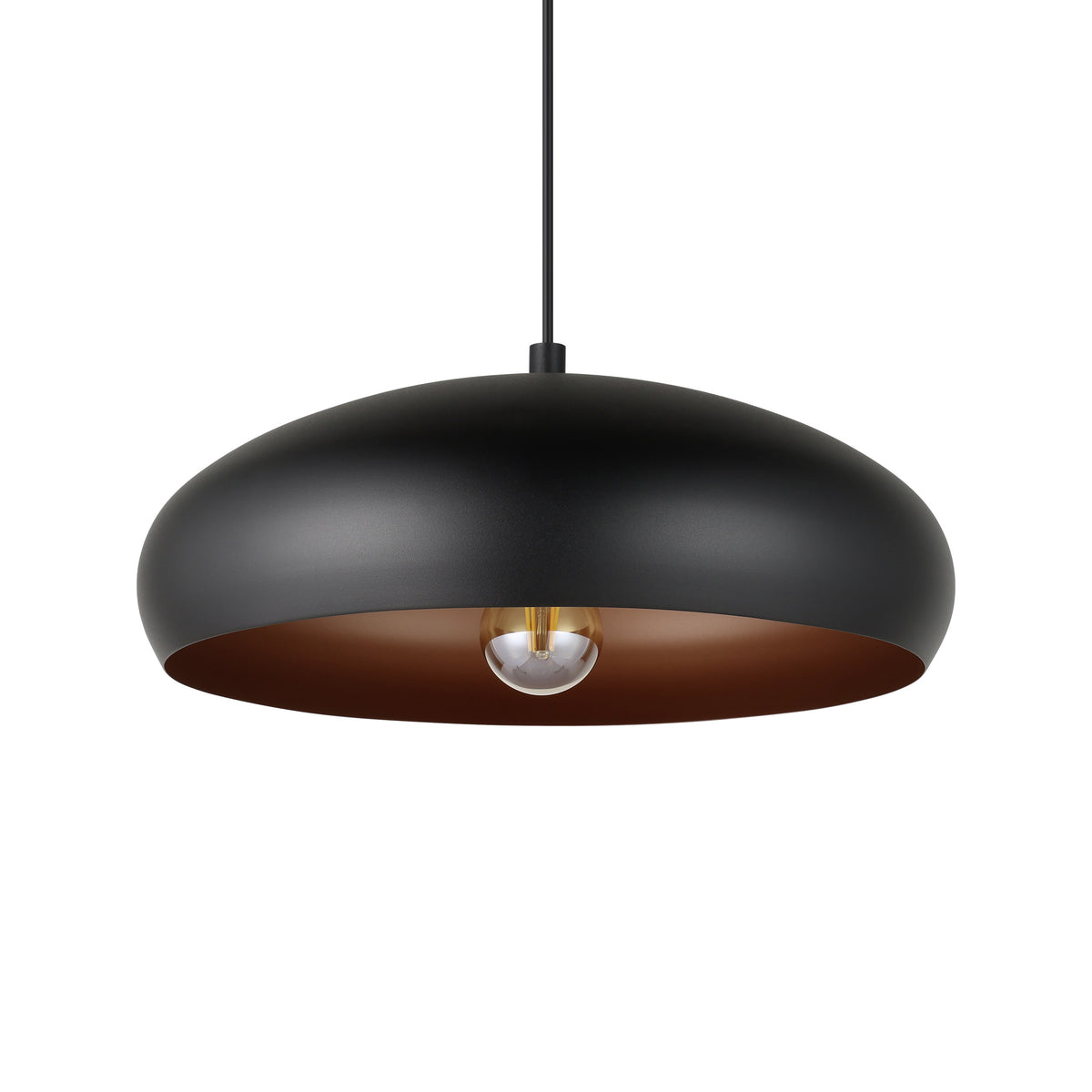 EGLO hanglamp Mogano 1 - e27 - ø 40 cm - zwart/koper