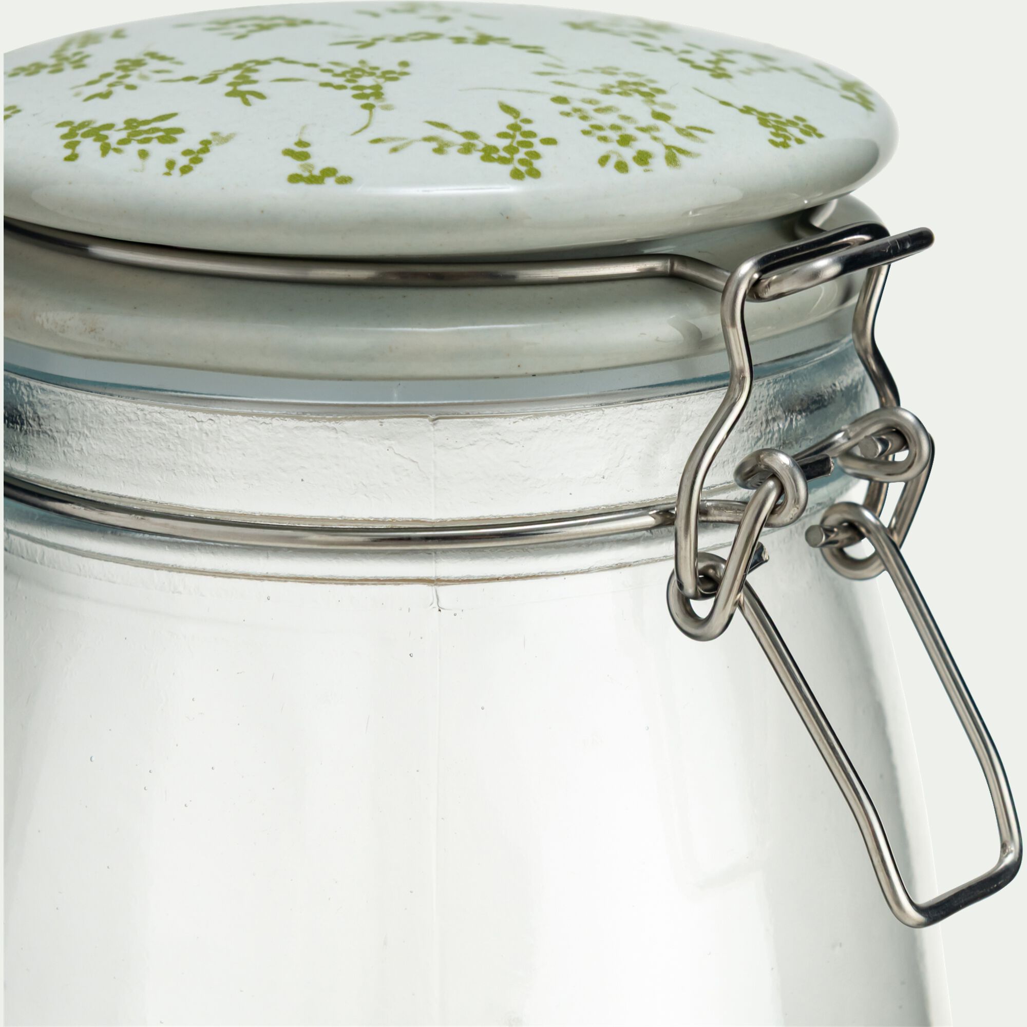 BAIA - Bocal en verre avec couvercle en céramique 1,5L - transparent