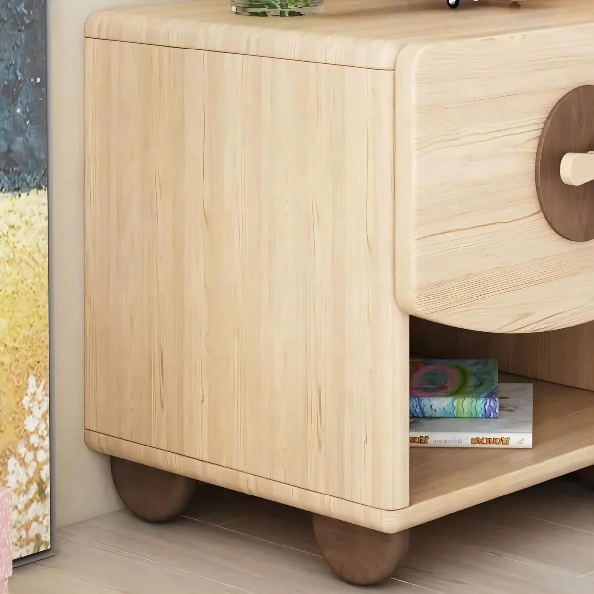 Home Kids Furniture Cartoon Design Wooden Storage Open Drawer Children Locker Kid Cabinet