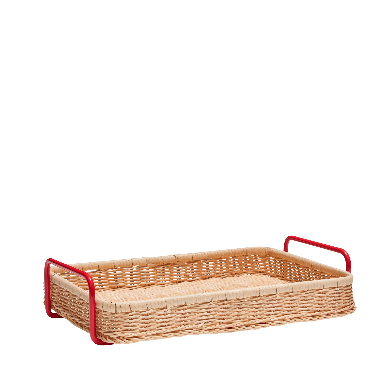 Hübsch dienblad Splint - ijzer/rattan - 42x27xh10cm