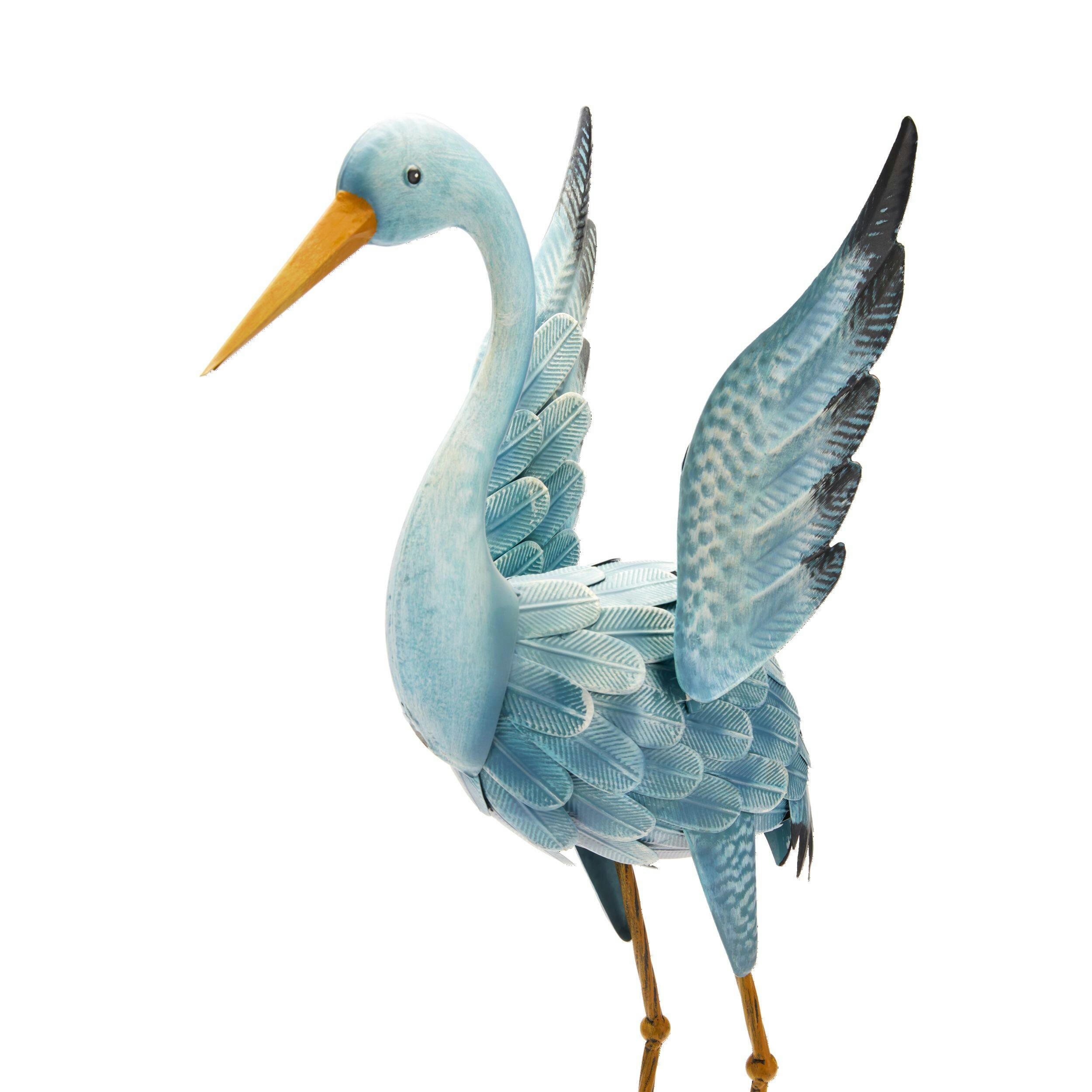 For Living Flying Crane Garden Statue & Lawn Ornament, 33.86-in, Blue