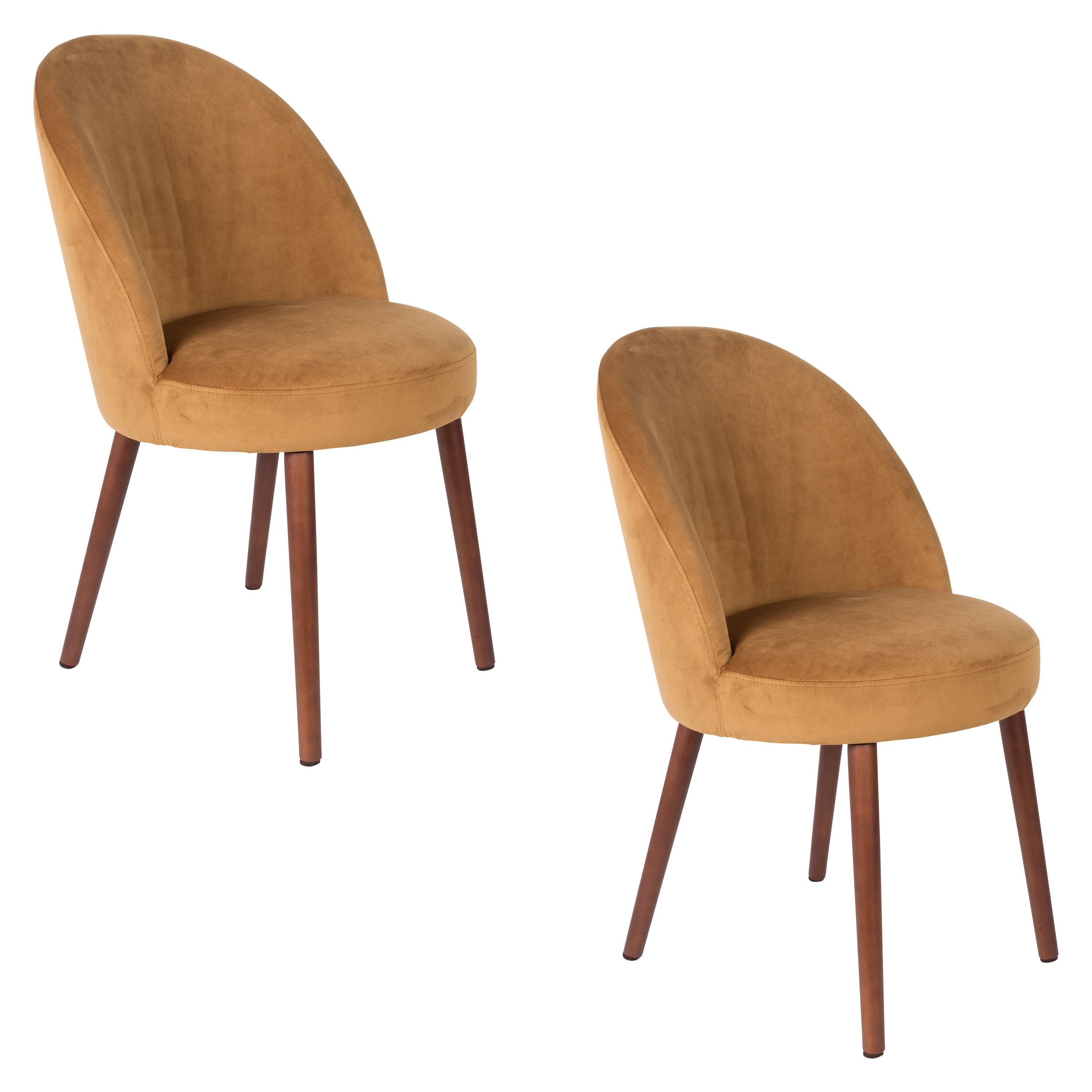 Dutchbone Barbara Eetkamerstoelen Camel - Set van 2