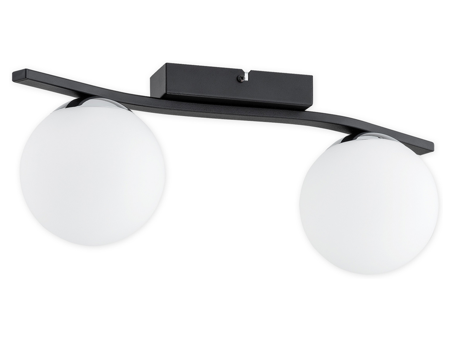 Lampa sufitowa Maya 2-punktowa stalowa biało-czarna
