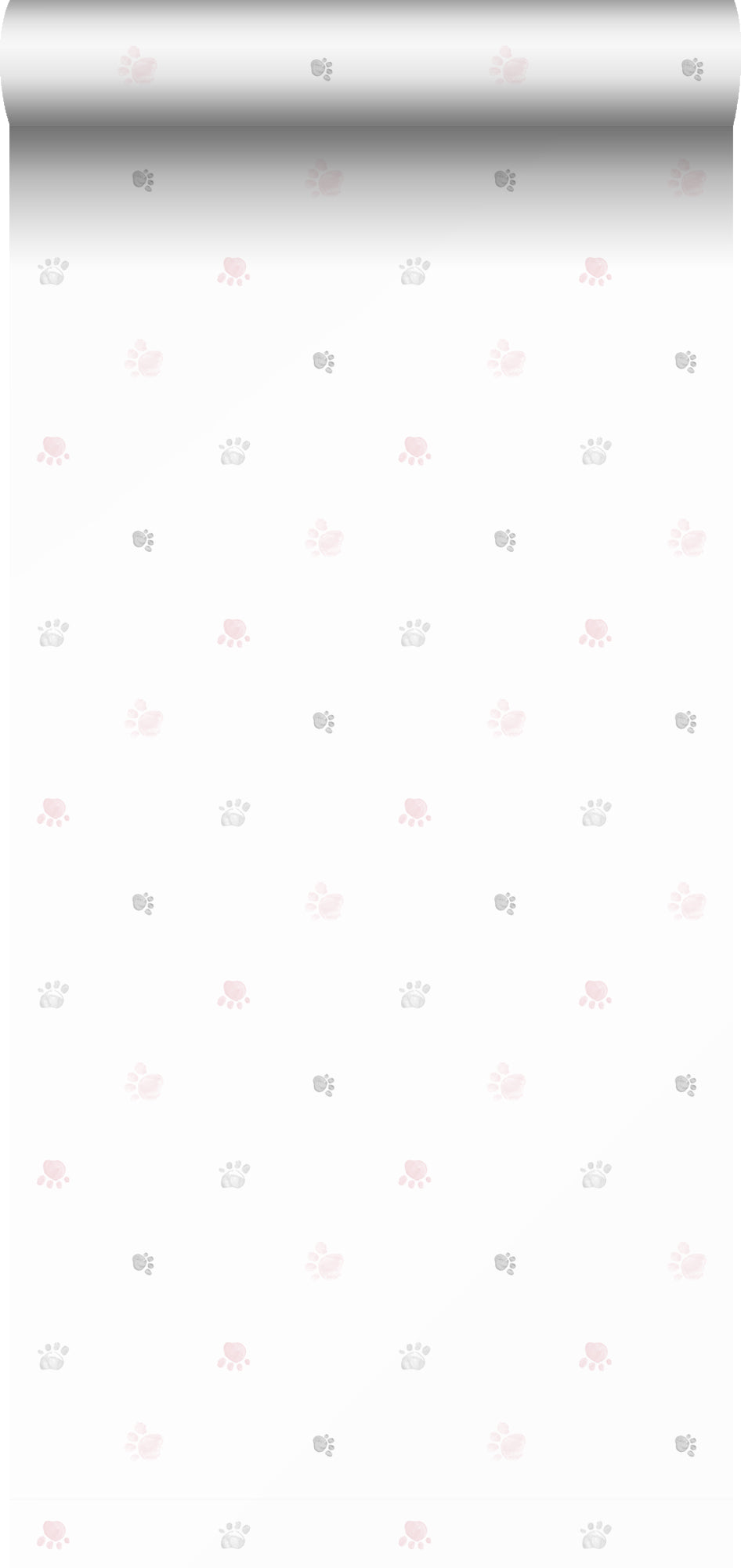 Sanders & Sanders behang pootafdrukken roze, grijs en wit - 53 cm x 10 m - 640582