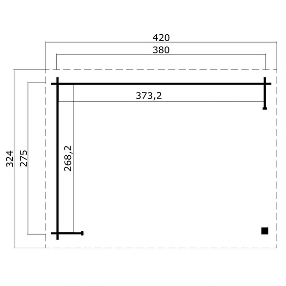 Gartenhaus »Buffalo«, BxHxT: 420 x 250,8 x 323,9 cm (Außenmaß inkl. Dachüberstand), grüngrau